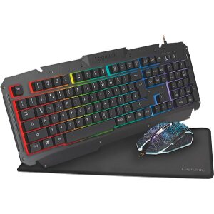 LOGILINK ID0185 GAMING COMBINATION SET KEYBOARD GERMAN (QWERTZ) LAYOUT + MOUSE + MOUSEPAD