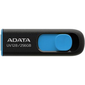 ADATA DASHDRIVE UV128 256GB USB 3.2 FLASH DRIVE BLACK/BLUE