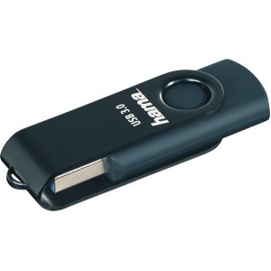 HAMA ROTATE 182463 USB FLASH DRIVE USB 3.0 32GB 70MB/S PETROL BLUE