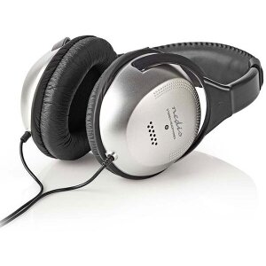 NEDIS HPWD1201BK OVER-EAR HEADPHONES SILVER/BLACK