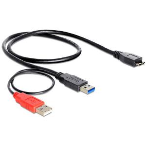 DELOCK 82909 CABLE USB3.0-A MALE TO USB3.0-MICRO B MALE + USB2.0-A MALE