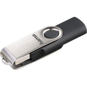 HAMA 104302 ROTATE USB FLASH DRIVE USB 2.0 64 GB 10 MB/S BLACK/SILVER