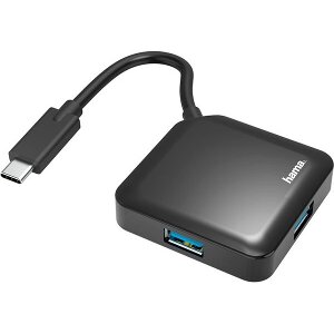 HAMA 200112 USB-C HUB 4 PORTS USB 3.2 GEN 1 5 GBIT/S BLACK