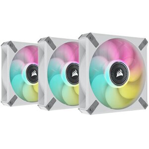 CORSAIR CO-9050117-WW FAN ML120 ELITE AIRGUIDE WHITE RGB TRIPLE PACK WITH LIGHTING NODE CORE