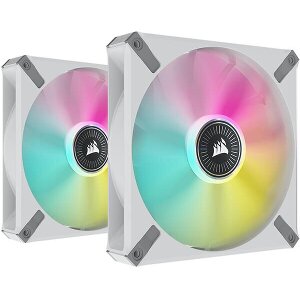 CORSAIR CO-9050119-WW FAN ML140 ELITE AIRGUIDE WHITE RGB DUAL PACK WITH LIGHTING NODE CORE