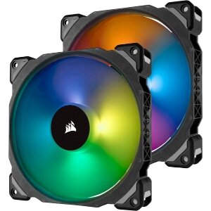 CORSAIR ML140 PRO RGB LED 140MM PWM PREMIUM MAGNETIC LEVITATION FAN TWIN PACK