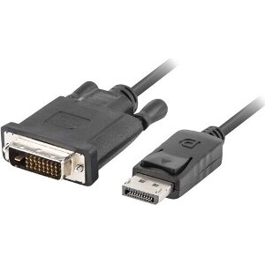 LANBERG CABLE DISPLAYPORT (M) DUAL LINK V1.2 - DVI-D (M) (24+1) 3M BLACK