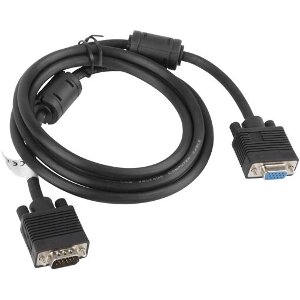 LANBERG EXTENSION CABLE VGA HD15M/HD15F DUAL-SHIELDED FERRITE BLACK 1.8M