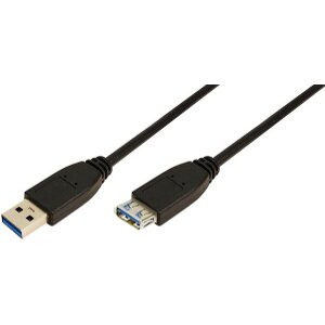 LOGILINK CU0041 USB 3.0 EXTENSION CABLE AM TO AF 1M BLACK