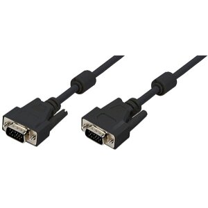 LOGILINK CV0002 VGA CABLE 2X 15-PIN MALE DOUBLE SHIELDED WITH 2X FERRIT CORE 3M BLACK