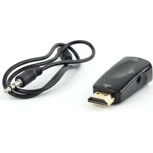 CABLEXPERT AB-HDMI-VGA-02 HDMI TO VGA AND AUDIO ADAPTER SINGLE PORT BLACK BLISTER