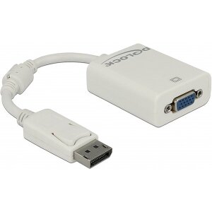 DELOCK 61766 ADAPTER DISPLAYPORT 1.2 MALE > VGA FEMALE PASSIVE WHITE