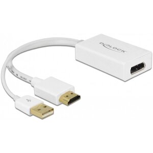 DELOCK 62496 ADAPTER HDMI-A MALE > DISPLAYPORT 1.2 FEMALE WHITE