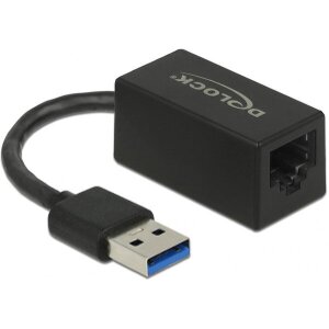 DELOCK 65903 ADAPTER SUPERSPEED USB TYPE-A MALE > GIGABIT LAN COMPACT BLACK