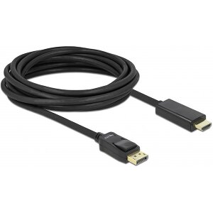 DELOCK 82441 CABLE DISPLAYPORT 1.1 MALE > HIGH SPEED HDMI-A MALE PASSIVE 5 M BLACK