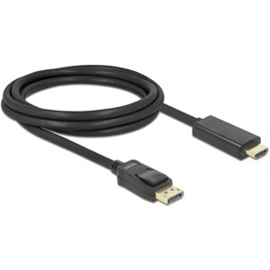 DELOCK 82587 CABLE DISPLAYPORT 1.1 MALE > HIGH SPEED HDMI-A MALE PASSIVE 2 M BLACK