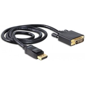 DELOCK 82590 CABLE DISPLAYPORT 1.1 MALE > DVI 24+1 MALE PASSIVE 1 M BLACK