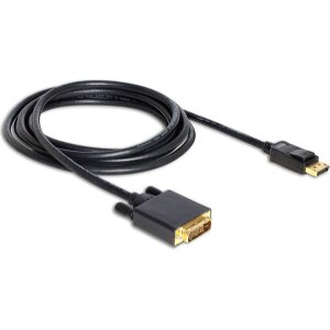 DELOCK 82592 CABLE DISPLAYPORT 1.3 MALE > DVI 24+1 MALE PASSIVE 3 M BLACK