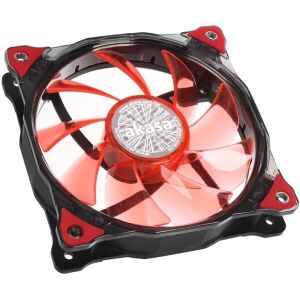 AKASA AK-FN091-RD 12CM VEGAS 15 RED LED FAN WITH ANTI-VIBE DAMPENING PADS SLEEVE BEARING