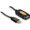 DELOCK CABLE USB 2.0 EXTENSION ACTIVE 5M