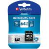 VERBATIM 44084 MICRO SDXC 64GB CLASS 10 WITH ADAPTER