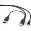 CABLEXPERT CCP-USB22-AM5P-3 DUAL USB2.0 A TO MINI-USB CABLE 0.9M