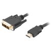 LANBERG SINGLE LINK WITH GOLD-PLATED CONNECTORS HDMI(M)->DVI-D(M)(18+1) CABLE 7.5M BLACK