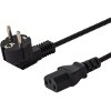 SAVIO CL-98 POWER CABLE SCHUKO (M) - IEC C13 ANGLED 1.8M BLACK