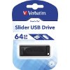 VERBATIM 98698 SLIDER 64GB USB2.0 DRIVE BLACK