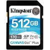KINGSTON SDG3/512GB CANVAS GO PLUS 512GB SDXC 170R CLASS 10 UHS-I U3 V32