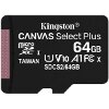 KINGSTON SDCS2/64GBSP CANVAS SELECT PLUS 64GB MICRO SDXC 100R A1 C10 SINGLE PACK
