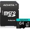 ADATA AUSDX64GUI3V30SA2-RA1 PREMIER PRO 64GB MICRO SDXC U3 V30 A2 WITH ADAPTER