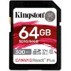 KINGSTON SDR2/64GB CANVAS REACT PLUS 64GB SDXC CLASS 10 UHS-II U3 V90