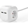 NEDIS EXSOC415UFWT EXTENSION SOCKET 4-WAY 1.50M 3680W H05VV-F 3G1.5MM² WHITE