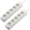 HAMA 137393 5-SOCKET MULTIPLE SOCKET OUTLET 1.4 M WHITE SET OF 2