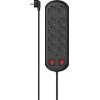 HAMA 223164 POWER STRIP 10-WAY OVERVOLTAGE PROTECTION TWO SWITCHES 2 M BLACK