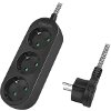 LOGILINK LPS261 SOCKET OUTLET 3-WAY TEXTILE CABLE 1.5M BLACK