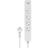 SAVIO LZ-11 SURGE PROTECTOR 4 SOCKETS WITH USB-A: QC3.0 AND USB-C PD 18W 1.5M