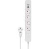 SAVIO LZ-12 SURGE PROTECTOR 4 SOCKETS WITH 3XUSB-A: FAST CHARGE 1.5M