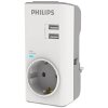 PHILIPS CHP4010W/GRS ΜΟΝΟΠΡΙΖΟ ΑΣΦΑΛΕΙΑΣ ΜΕ 2USB, 3680W, 380J