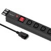 QOLTEC POWER STRIP FOR RACK 19 1U 10A PDU CB 8XIEC C13 2M