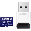 SAMSUNG MB-MD128SB/WW PRO PLUS 128GB MICRO SDXC 2023 UHS-I U3 V30 A2 + USB READER