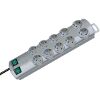 BRENNENSTUHL PRIMERA LINE 10 SOCKET SILVER ΜΕ ΔΙΑΚΟΠΤΗ