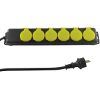 REV 6-WAY MULTIPLE SOCKET OUTLET IP44 1.4M BLACK/GREEN