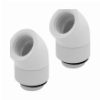 CORSAIR HYDRO X FITTING ADAPTER XF 45° ANGLED ROTARY GLOSSY WHITE 2-PACK