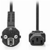 NEDIS CEGL10000BK30 POWER CABLE ANGLED SCHUKO MALE - IEC-320-C13 3.00M BLACK