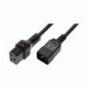 ASSMANN SERVER POWER CABLE, MALE C20, H05VV 3 X 1.5MM2 TO C19 IEC LOCK, 2M BLACK