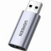 UGREEN CM383 EXTERNAL SOUND CARD USB-A TO JACK 3.5MM GREY