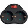 LAMTECH POWER SOCKET SPLITTER WITH 2 SCHUKO OUTLETS & ON/OFF SWITCH BLACK LAM023695