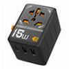 TESSAN UNIVERSAL TRAVEL ADAPTER 2XUSB, 1XTYPE-C MAX 15W TS-WTA01